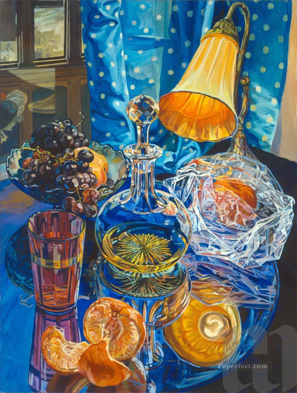 orange lamp and oranges JF realism still life Oil Paintings